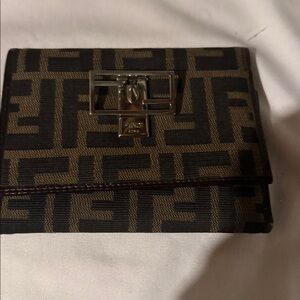 Fendi Tan and Black Monogram Wallet